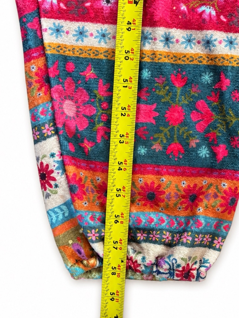Natural Life Plush Fleece Onesie One Piece Pajamas Floral Fair Isle Size Large - Picture 6 of 9